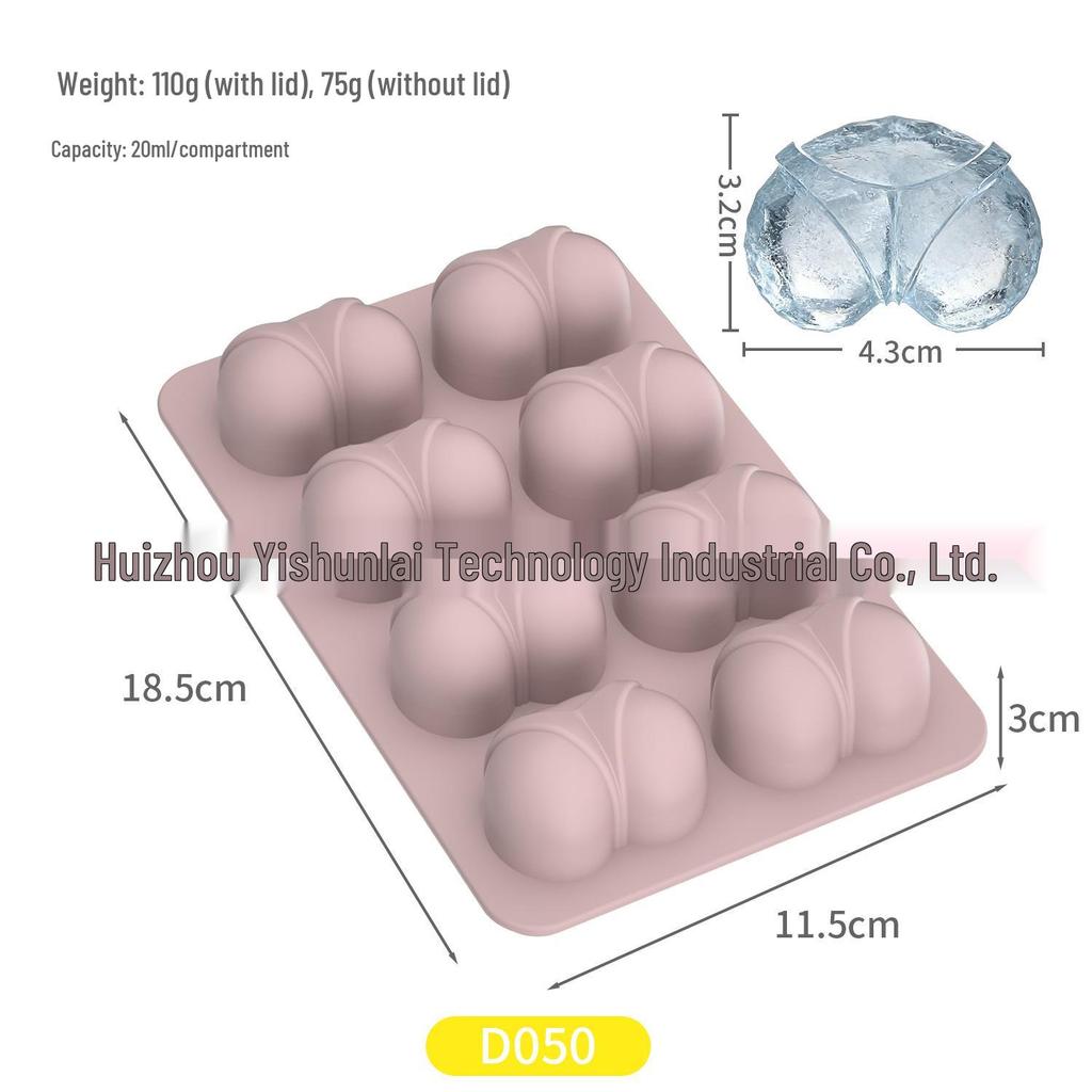 Silicone Ice Cube Tray with Lid: 4-Grid Frozen Soup & Food Storage Box