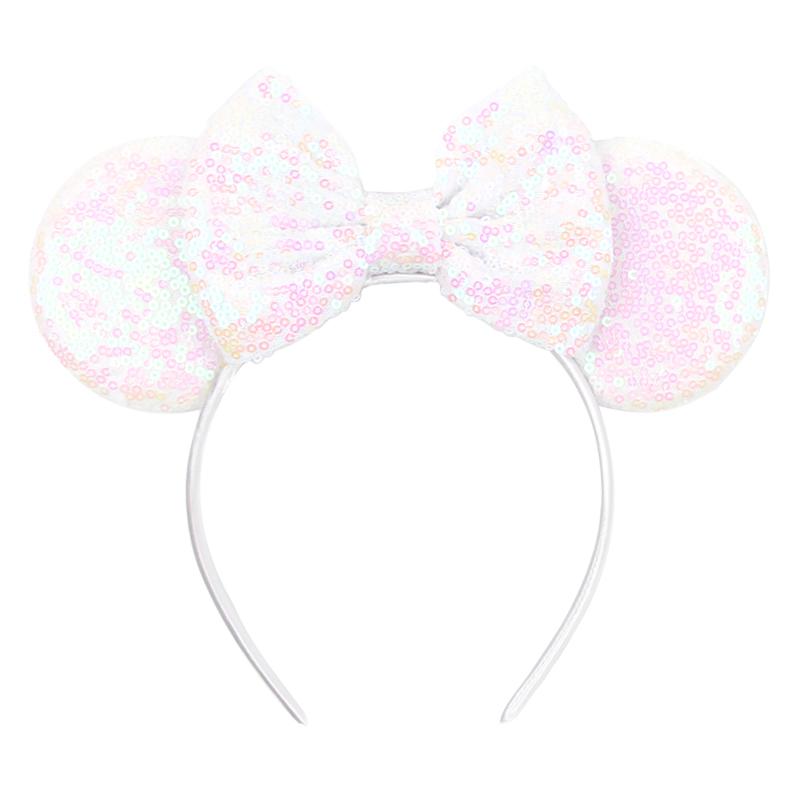 

Новый ободок для волос с мышиными ушками на Белый день с вуалью, пайетками, бантом 5 дюймов, головной убор для женщин, фестивальный ободок для волос, аксессуары для волос для одиночной вечеринки, сделай сам