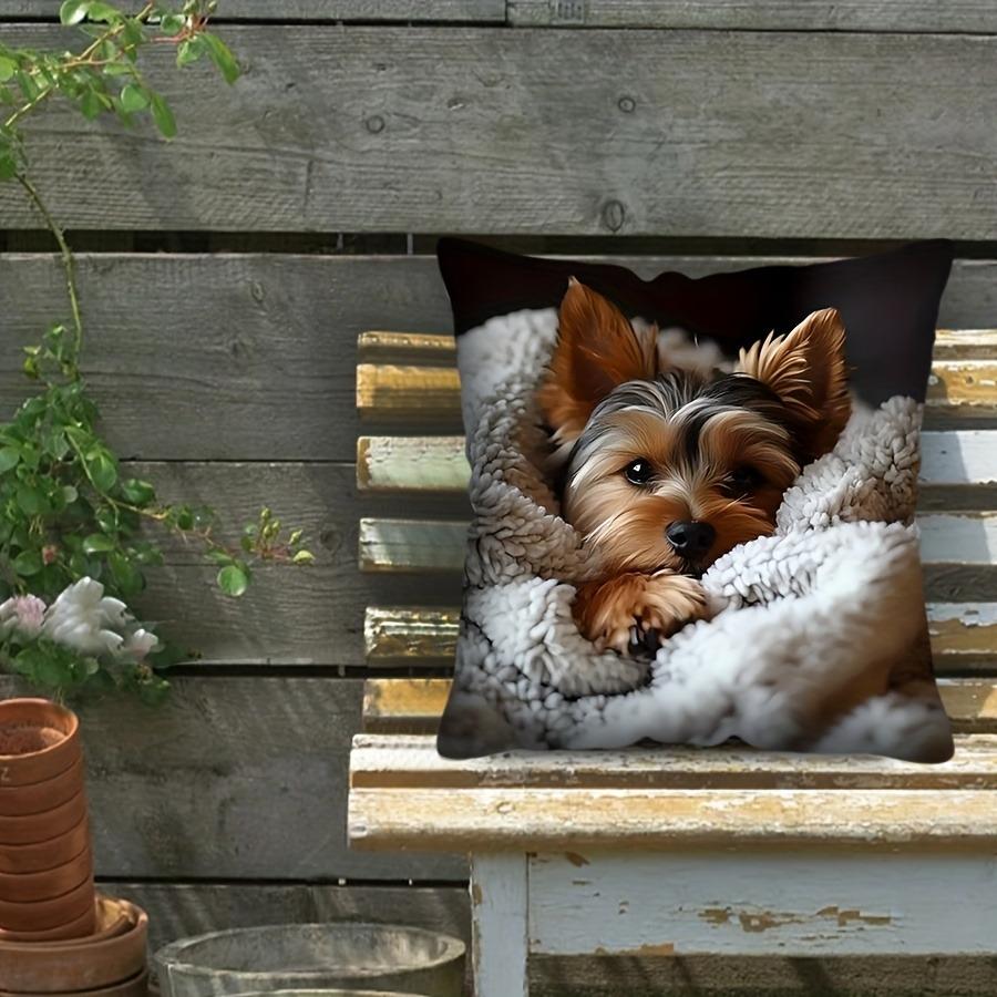 1 шт. Наволочка из полиэстера с принтом йоркширского терьера, современный стиль 40x40cm/16x16inch