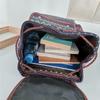 Women's Korean Style Ethnic Canvas Backpack