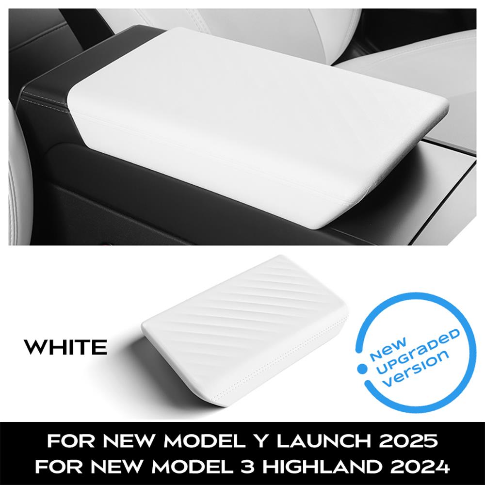 

for Tesla Model Y Launch Juniper 2025 Model 3 Highland 2024 TPE Soft Case Center Console Arm Rest Lid Armrest Cover Accessories NEW WHITE