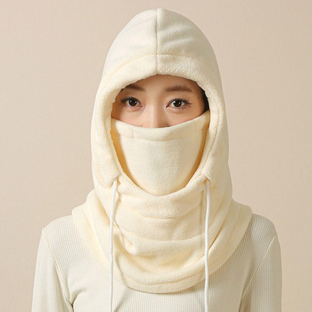 Windproof Pullover Cap Drawstring Helmet Hat Neck Warmer Winter Cycling Headgear Outdoor
