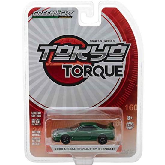 

GREENLIGHT SCALE TORQUE SERIES 2000 NISSAN SLYLINE Greenlight Scale Tokyo Torque Series 3 2000 Nissan Skyline 164 TOKYO 3 GT-R (BNR34) 164 - GT-R зелёный