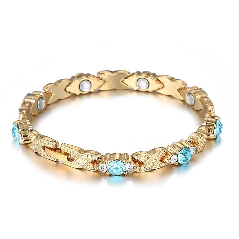 Evropský a americký módní magnetický náramek s barevnými diamanty - Trendy, všestranný a cool dámský náramek