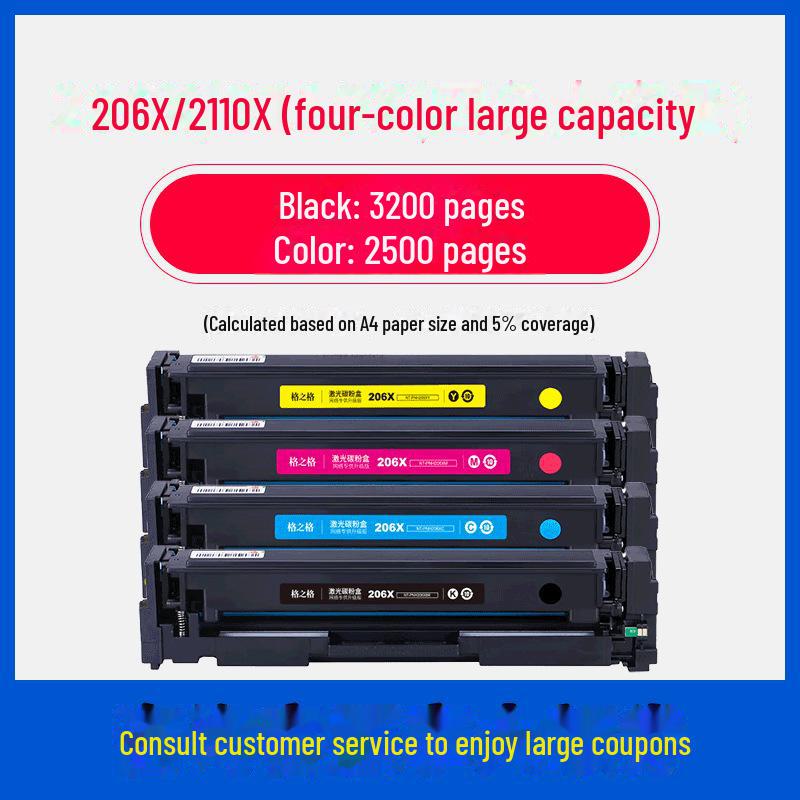 Gezhige 206a Toner Cartridge for HP: Compatible with M283fdw, M255dw, M255nw, M282nw, M283n Models.