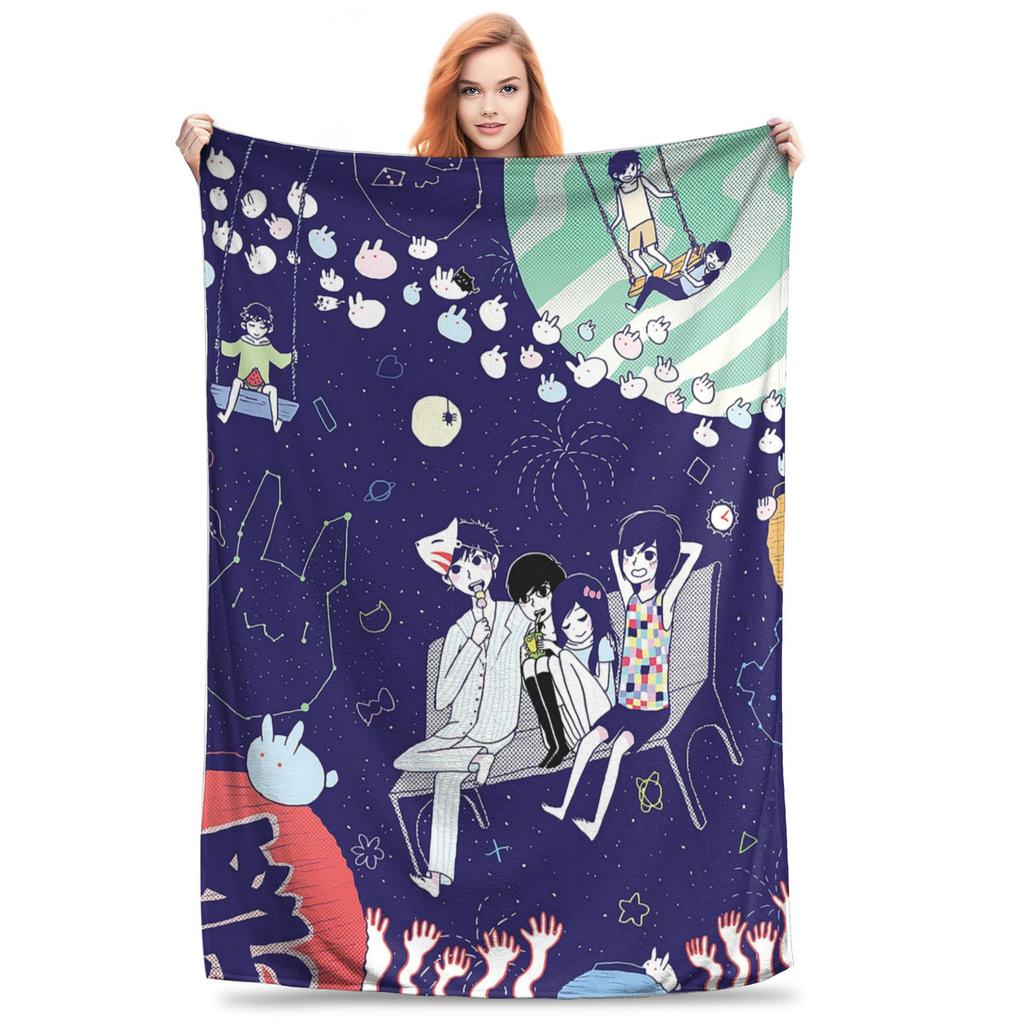 Anime Omori Game  Blanket Cover  Plush Throw Blanket Summer Air Conditioning Printed Lightweight Bedspreads,