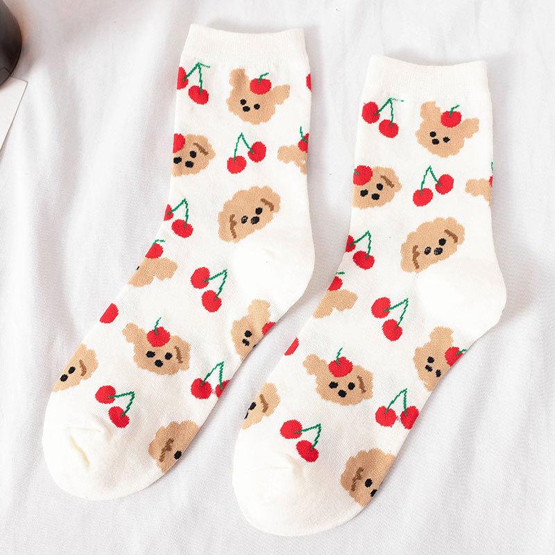 Kawaii Cartoon Bär Hund Tiere Frau Socken Baumwolle Japanischer Koreanischer Stil Frühling Herbst Lustige Socken Frauen 12801