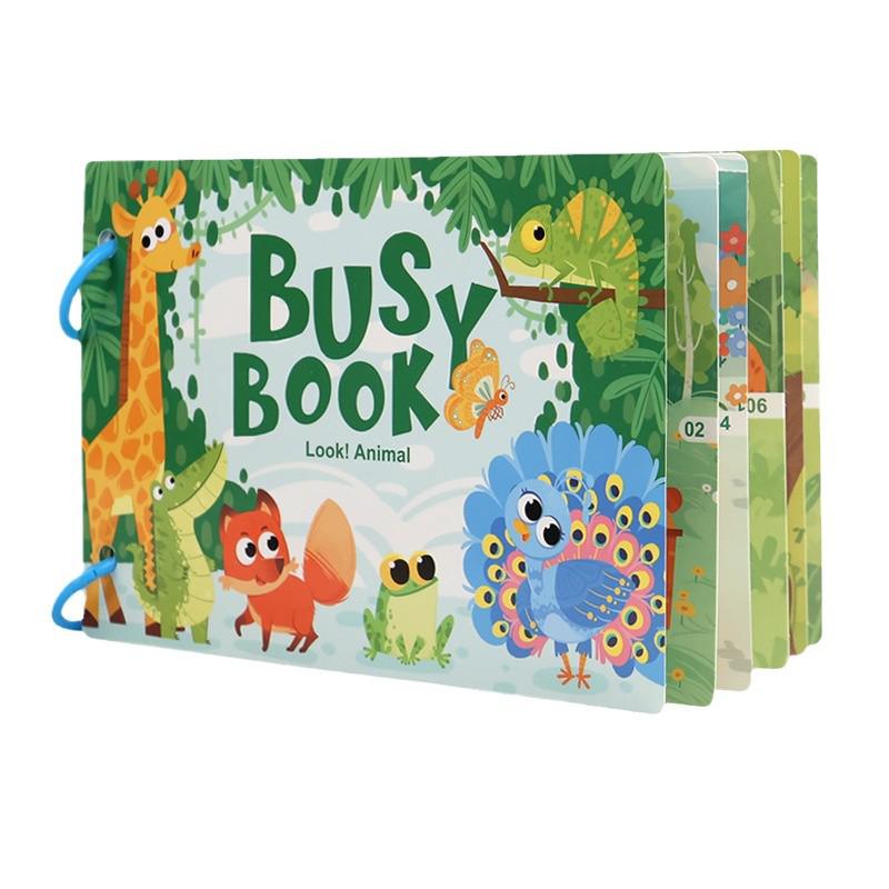 Children's Educational Busy Book Set: Cartoon Sticker and Flap Pack for Early Learning