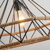 Vintage Pendant Light E27 Iron Diamond Shape Rope Lamp Loft Cage Light for Kitchen Dining Bedroom Hanging Ceiling Lamp