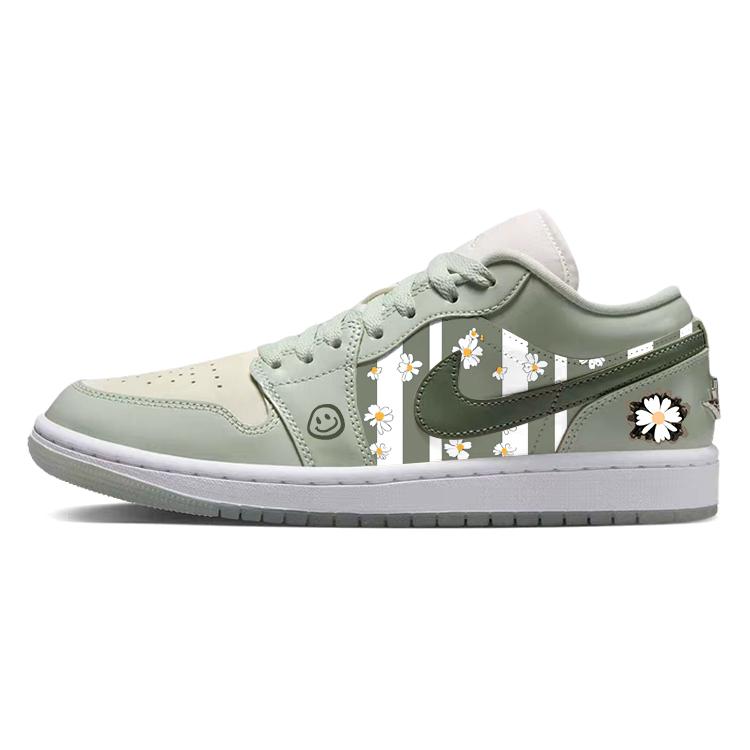 Jordan Air Jordan 1 Fashion Low top Vintage Basketball Shoes Women's Green HF4078-100(Team366-)