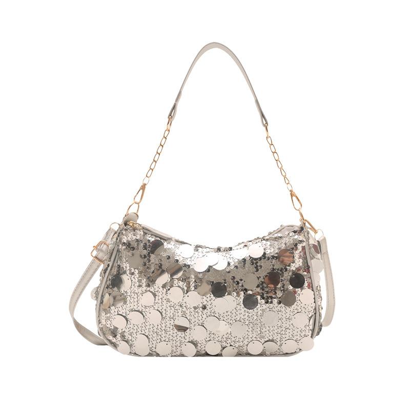 

New bag women s new niche highend gift handbag shoulder messenger bag underarm bag срібний