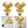 Brass Valve Fittings Y-shaped 4-point Three Way Valve with Switch Stress Relief Gas Splitter Adapter Liquefied Gas Tank