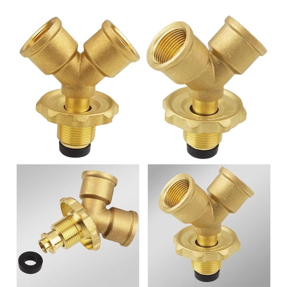 Brass Valve Fittings Y-shaped 4-point Three Way Valve with Switch Stress Relief Gas Splitter Adapter Liquefied Gas Tank