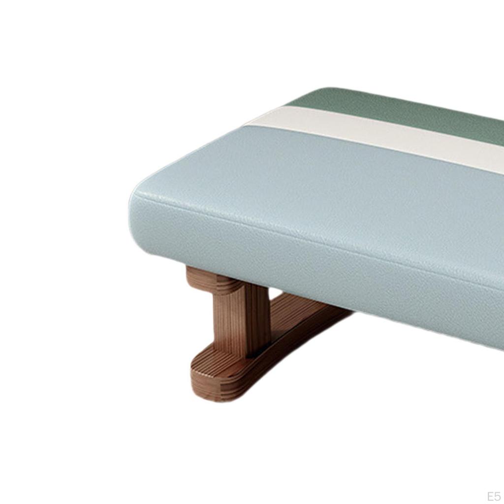 Fußstütze mit Holzbeinen, Kleiner niedriger Hocker, Gepolsterter Fußhocker für Büro, Bett, Schreibtisch, Wohnen, Essen