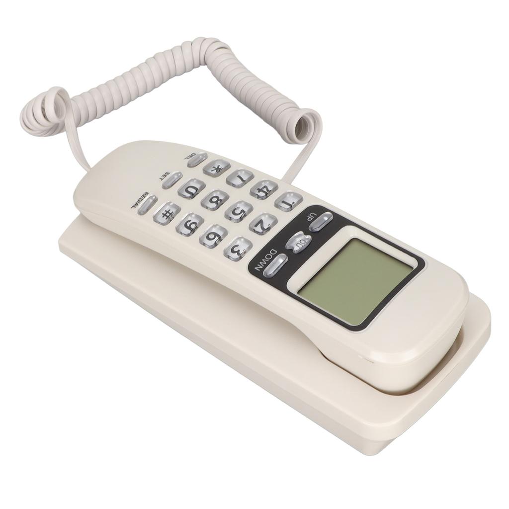 KXT777CID Corded Wall Phone Calendar LCD Display Redial Function Landline Corded Telehone for Hotel Home Office