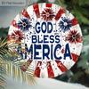 God Bless America Fireworks Wooden Sign, Patriotic 4th of July Front Door Decor, Rustic American Flag Wall Hanging