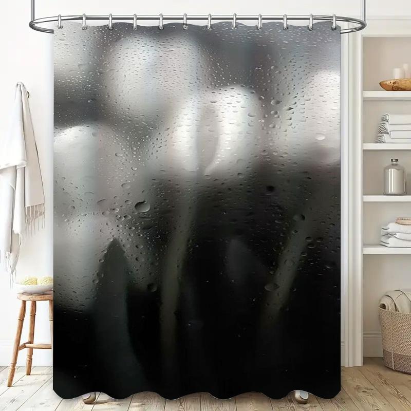 Дизайн  Дождливое окно  Водонепроницаемая шторка для душа Термостойкая Машинная стирка Непрозрачная 180x180см 90X180cm(35x70in)