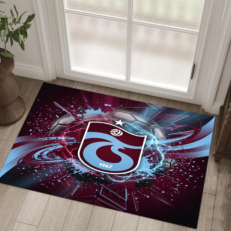 Trabzonspor FC Design Crystal Velvet Carpet Cozy Non?Slip Printed Rug For Bedroom Living Room Entrance