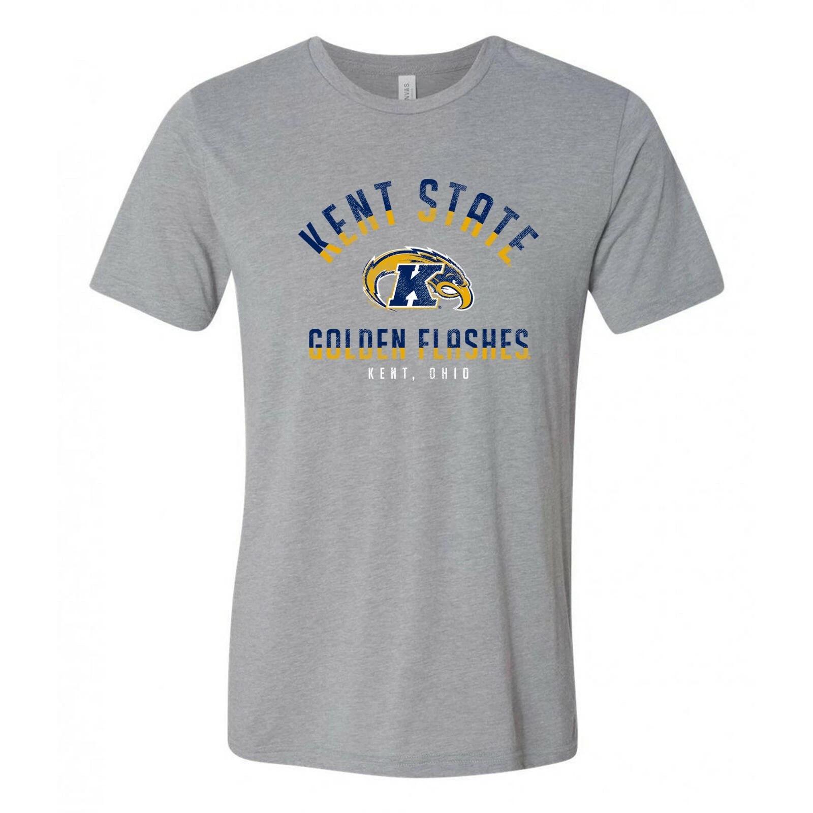 Kent State Golden Flashes Division Arch Triblend T Shirt - Athletic Grey S