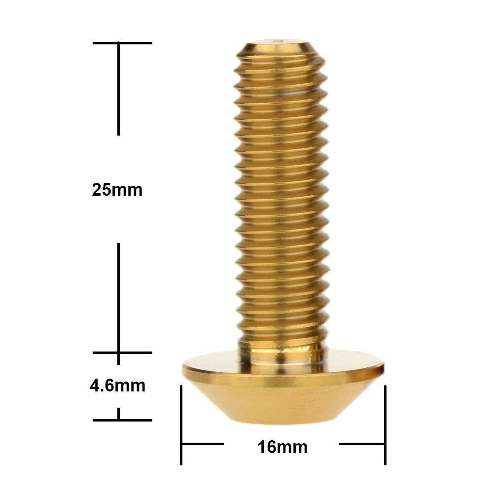 Dingtai rotor bolt M8x25mm titanium button head P1.25mm 6 pieces