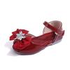 Girls' Angel Button and Bow-Decorated Patent Leather Soft-Sole Princess Shoes / Fish-Mouth Children's Princess Sandals