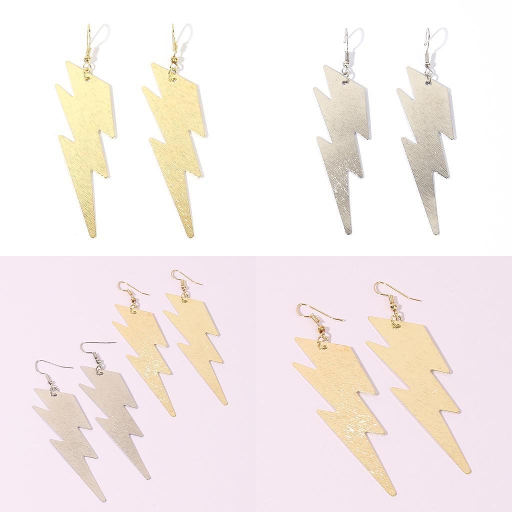 Metal Contemporary Earrings With Lightning Shape Design For Women Collection