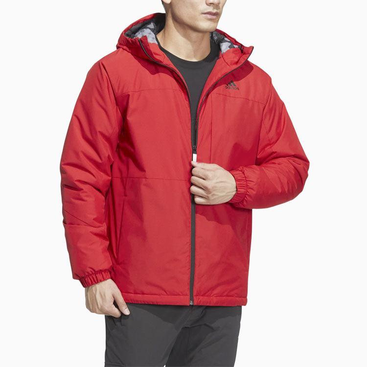 Adidas Cny polsterdatud jakk tiigriprinti ja soojade puuvillaste meeste ülerõivastega, punane HI3268