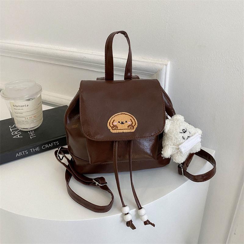 Stylish Vintage Student Backpack For Class And Travel In Black Brown And Coffee Colors