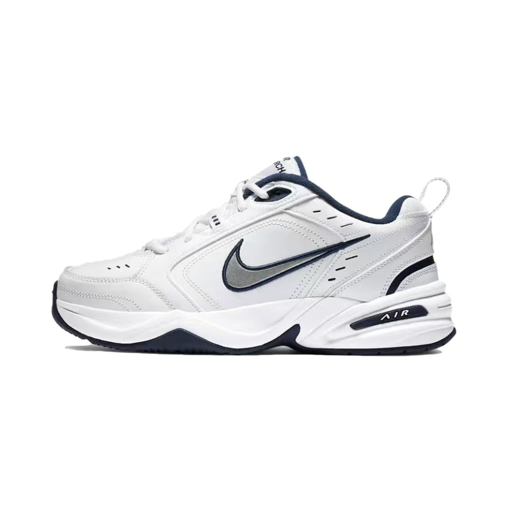 Nike Air Monarch 4 Zampa di Gatto Pixel 7L Antiscivolo Resistente all'Abrasione Basse Sneakers Chunky Unisex Nero Bianco 415445-102(Team2035-)