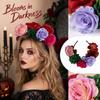 Women's Halloween Rose Headband Double-Sided Flower Hair Accessory for Party