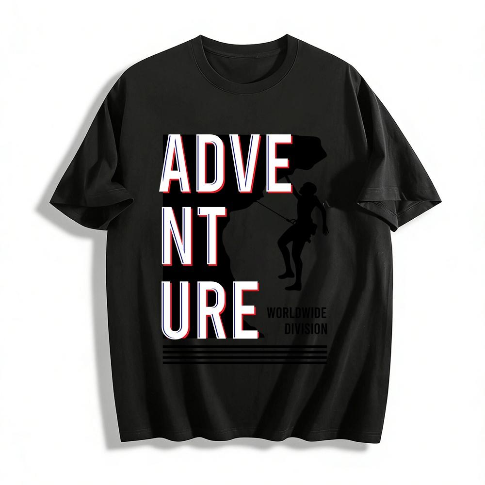 

Adventure Rock Climbing Print Casual Top Worldwide Division Pure cotton T-shirt XXS