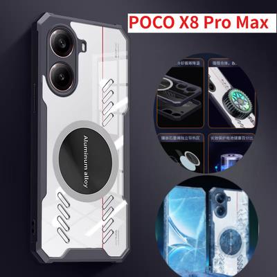 Transparente Magnetische Hülle für Xiaomi POCO X8 Pro X7 Pro Redmi Turbo 5 Max Armor Clear Wärmeableitung Schutz Handyhülle