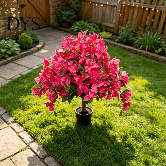 Realistisches Heim-Ornament Künstlicher Bougainvillea-Kugelbaum, Kunstseidenblumen mit Erdspieß, UV-beständige Blumen für die Haustür