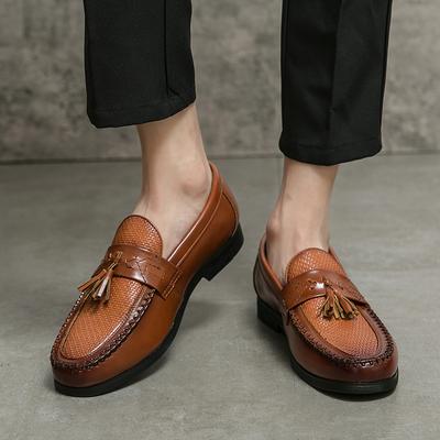 Mode Trendy Heren Loafers Casual Leer Kwastje Slip-on Schoenen Mannen Werk Kantoor Rijden Sneakers Buiten Comfortabel Groot 38-48