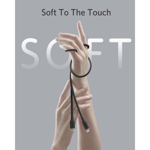 Anker PowerLine lll Flow USB-C & Lightning Cable MFi Certified Anker Tangle-Free Cable USB PD Compatible Silicone Material Compatible with iPhone 14 /