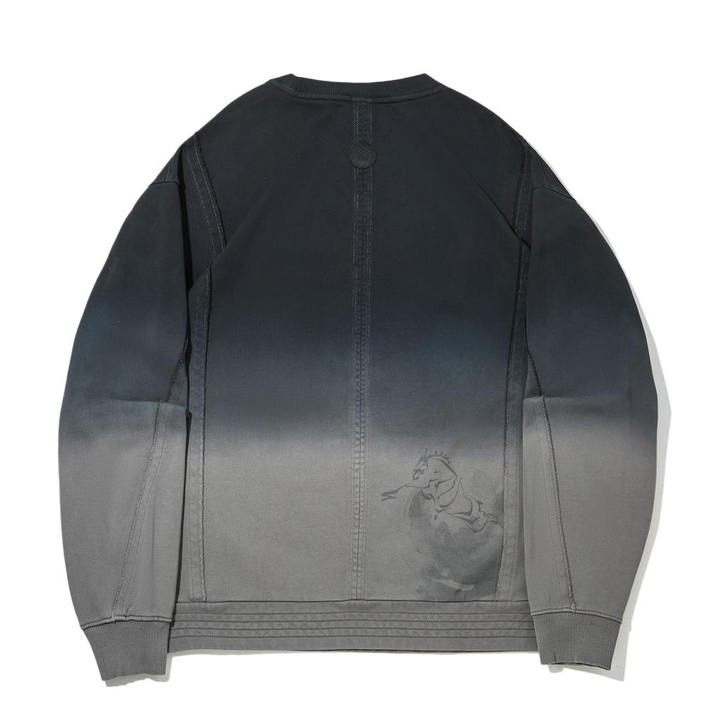 Li Ning × Kung Fu Series Simple Design Loose Fit Pullover Sweatshirt Men Sweatshirt AWDW209-4