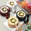 Wax Seal Set Wax Seal  Melting Spoon Lacquer Furnace Lacquer Insulation Practical Interesting and Safe Wooden Fire Paint Seal