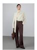 Damen Off-White Slim-Fit Langarmhemd mit fließendem Kragen - Vielseitiges Design für Herbst/Winter 2025