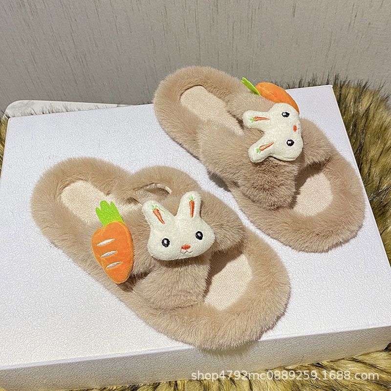 Dámské halové pantofle 2024 podzim a zima nové plyšové domácí líné pantofle Protiskluzové odolné módní teplé sandály pantofle