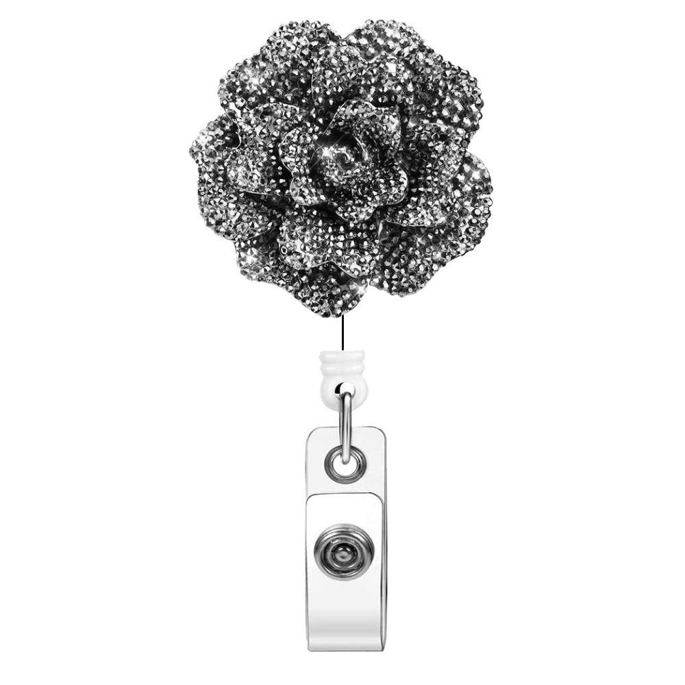 

Office Suppies Employee Lanyard Badge Reel Clip Easy Pull Buckle Chest Pocket Clip Badge Holder 08