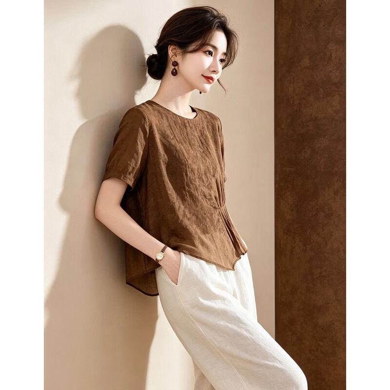D.F.DEAR Women's Asymmetrical Hem Blouse