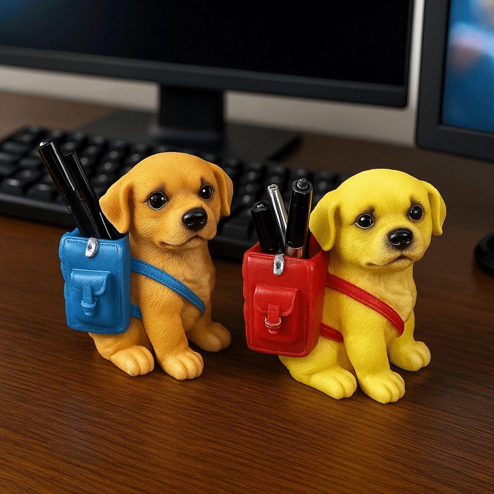 Multi-function Puppy Storage Bucket Large Capacity Makeup Brush Cylinder Dog Pen Holder Office