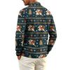 Men's Golf Shirt Long Sleeve Casual Christmas Print Quick-Dry Mesh Top
