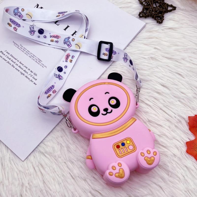 Kid Cartoon Silicone Bags Girls Cute Backpack Boy Space Astronaut Leaning Straddle Bag Fashion Accessories Single Shoulder Bags