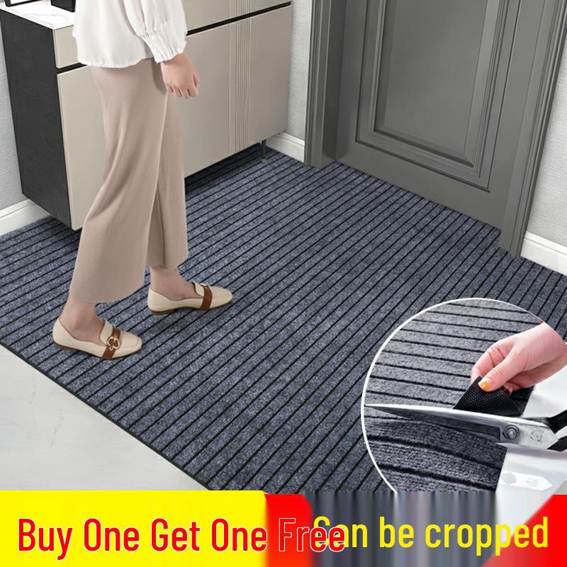 Non-Slip Seven-Stripe Doormat: Oil-Absorbent, Cut-to-Size Floor Mat for Kitchen, Entrance, Hall, or Living Room