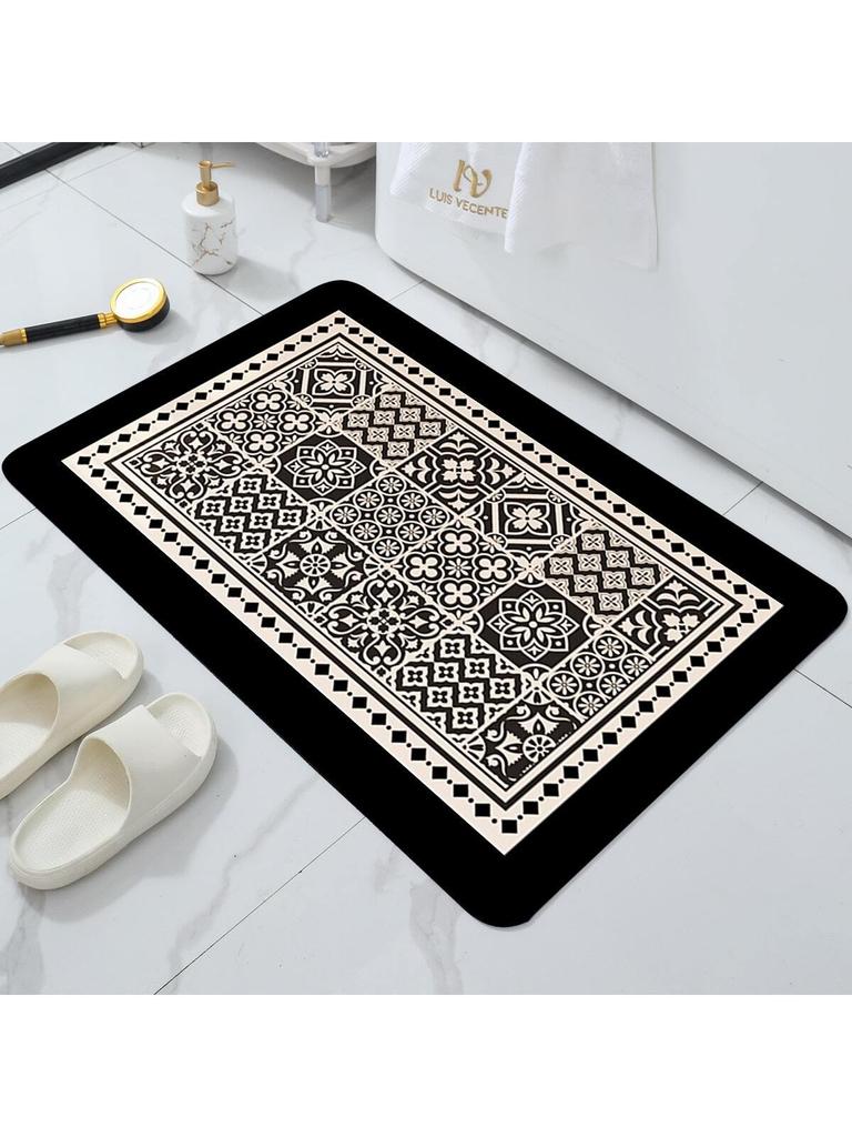 Diatomite Floor Mat  Absorbent Rubber Non-Slip Foot Mat Light Bathroom Doorway Dirt-Resistant Quick-Drying Entry Door