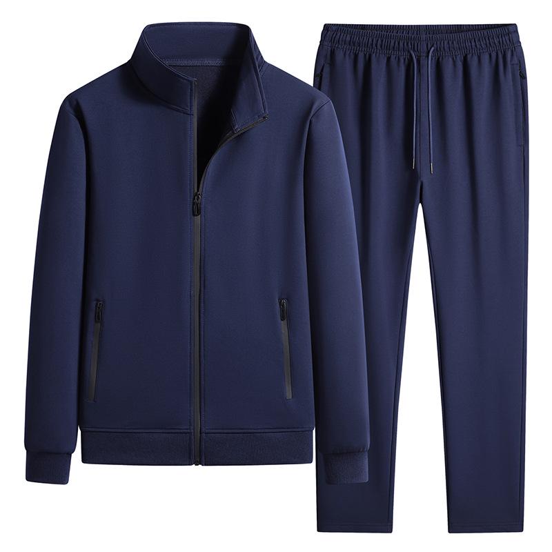 Men's Cotton Stand-up Collar Tracksuit: Spring/Autumn Hoodie & Pants Set for Sports and Casual Wear