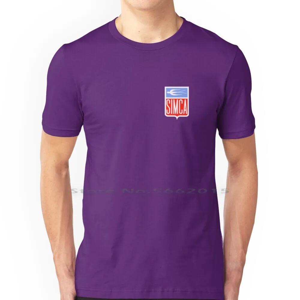 Simca-Emblem T Shirt 100% Cotton Simca Logo Emblem France Car French Classic Historic Old Europe Talbot Short Long Sleeve Tee
