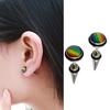 Lgbt Rainbow Color Earrings Steel Gay Pride Men's Earring Lesibian High Stud Lovers Earrings Jewelry