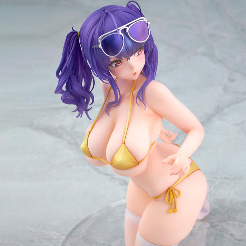Anime Pola Figure Kneeling Action Figure Double Ponytail Swimsuit Beauty Girl Model PVC Collection Figure Gifts Adult Toys 16cm